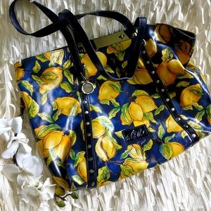 Patricia Nash Large Lemon Print Tote Bag